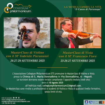 MasterClass di Violino con il M° Gabriele Pieranunzi e di Viola con il M° Francesco Fiore